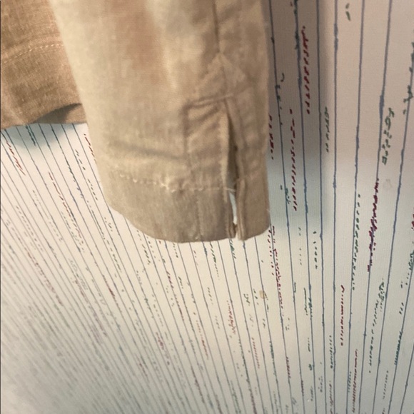 Gap Men's Size Small Linen Dress Shirt Short Sleeve Button-Up Khaki Relaxed - Picture 4 of 12